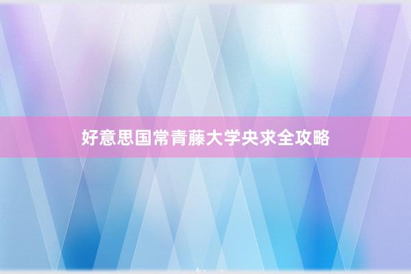 好意思国常青藤大学央求全攻略
